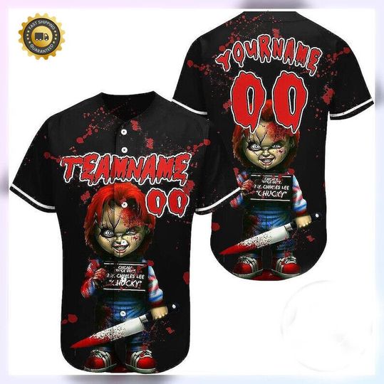 Personalized Chucky Child's Play Horror Movie 3D Baseball Jersey Shirt