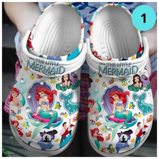 Custom Name The Little Mermaid Shoes, The Little Mermaid Summer Shoes, The Little Mermaid Sandals