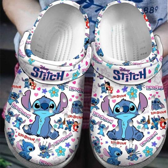Personalized Name With Lilo Stitch Crocband Clogs Shoes, Clogs Shoes For Men Women and Kid, Funny Clogs Crocs