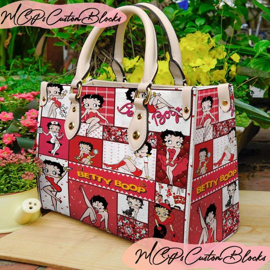Betty Boop Personalized Leather Bag, Betty Boop Shoulder Bag, Custom Handbag, Crossbody Bag, Shopping Bag