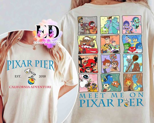 2-sided Disney Meet me on Pixar Pier T-shirt, Inside Out