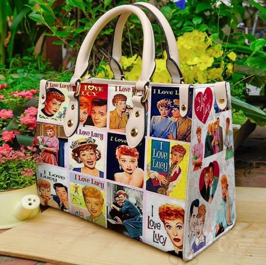 I Love Lucy Leather Bag, Custom I Love Lucy Sitcom Women Handbag, I Love Lucy Women Purses