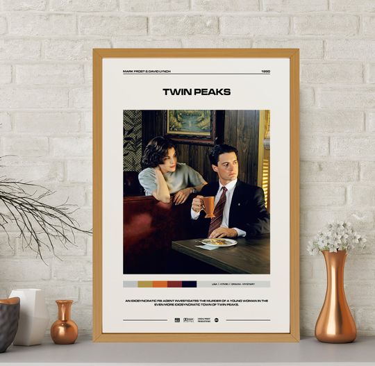 Twin Peaks Poster, Twin Peaks Tv Series Poster, Vintage Poster, Movie Poster, Midcentury Art, Minimalist Ar