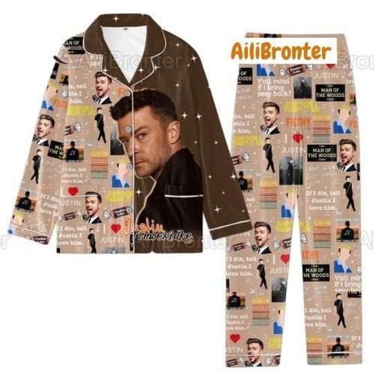 Justin Timberlake The Man Of The Woods Tour Button Pajamas Set