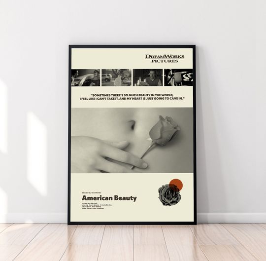 American Beauty Poster, American Beauty Print, Sam Mendes, Minimalist Art, Midcentury Art, Retro Poster