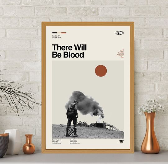 There Will Be Blood Poster, There Will Be Blood Print, Movie Poster, Midcentuty Poster, Minimalist Art