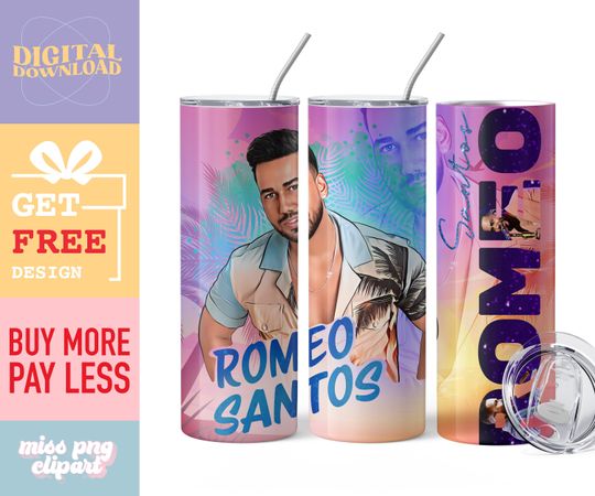 Romeo Santos Tumbler with Lid and Straw 20oz