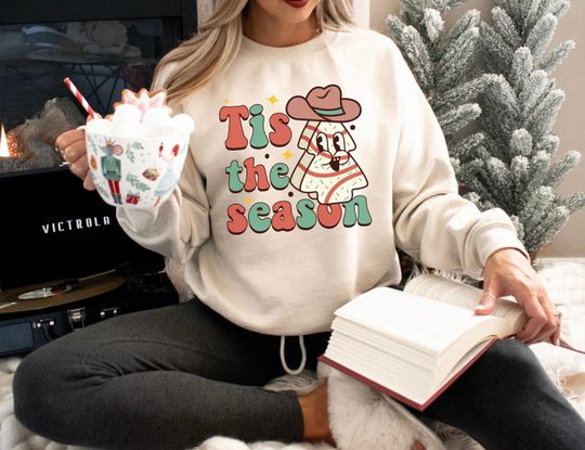 Tis The Season Sweatshirt, Christmas Sweatshirt, Trendy Retro Christmas Sweatshirt