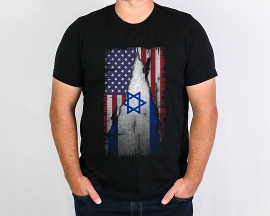 Israel USA Flags Shirt, Support Israel Shirt, I stand with Israel Shirt, Israel Flag, Israeli American Shirt
