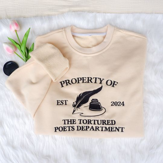 TTPD Embroidered Hoodie, The Tortured Poets Department Embroidered Sweatshirt