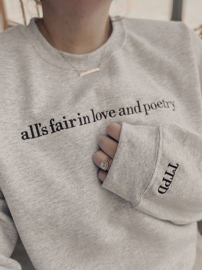 Embroidered Poetry Crewneck, TTPD Crewneck Inspo Sweatshirt, All is Fair Sweatshirt