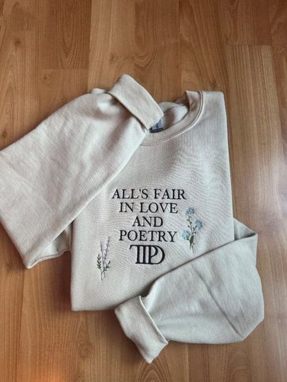 Member The Tortured Poets Department Embroidered Sweatshirt, All's Fair in Love and Poetry