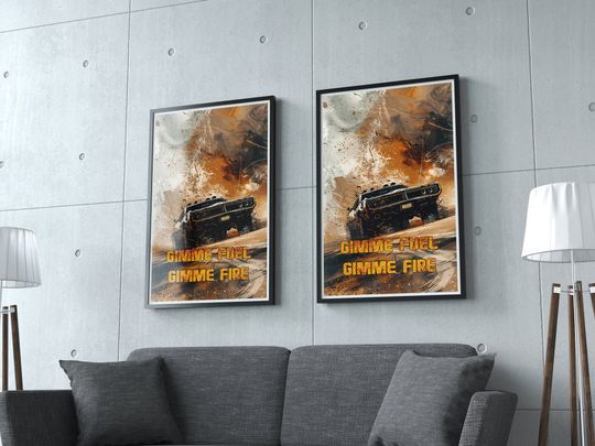 Mad Max Car Illustration - Textural Digital Poster