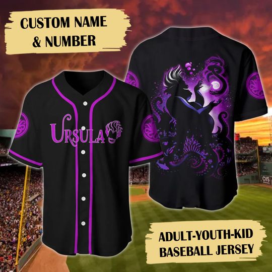 Personalize Baseball Jersey Villian Purple Black Baseball Jersey