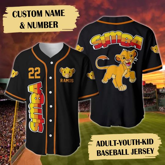 Personalize Baseball Jersey Black Yellow Red Ombre Unisex Cartoon Graphic Casual