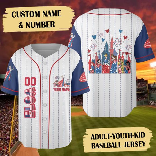Personalized Ice Princess Fourth Of July Sport Jersey, Independence Day 4th July Baseball Jersey