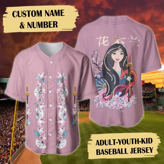 Female Warrior And Dragon Traditional Flower Baseball Jersey