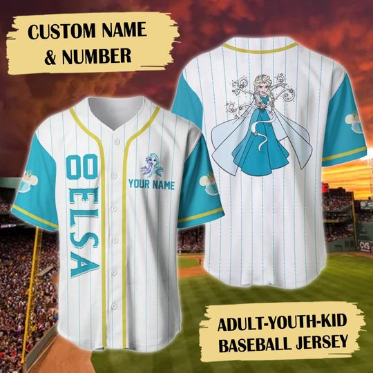 Personalize Baseball Jersey Snow Princess Shirt, 3D All Over Print Sport Lover Shirt