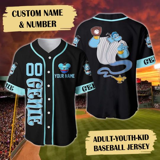 Custom Name & Number Magic Lamp Baseball Jersey