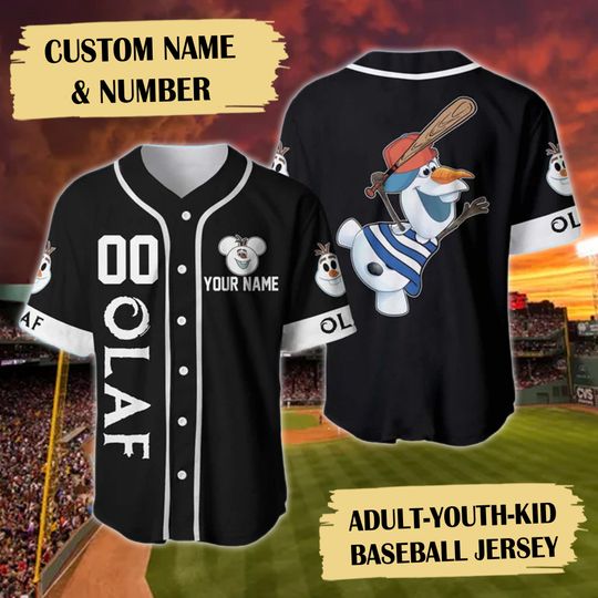 Custom Name & Number Snowman Baseball Jersey