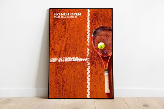 French Open Roland Garros tennis poster grand slam wall art print tennis gifts