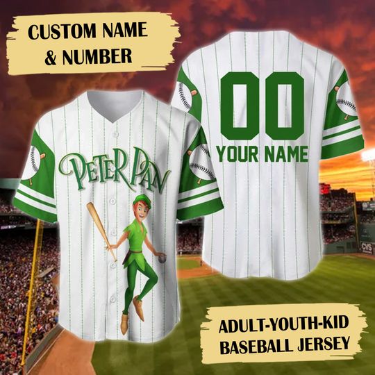Custom Name & Number Green Hero Baseball Jersey, Fairy Boy Basketball Team Outfit