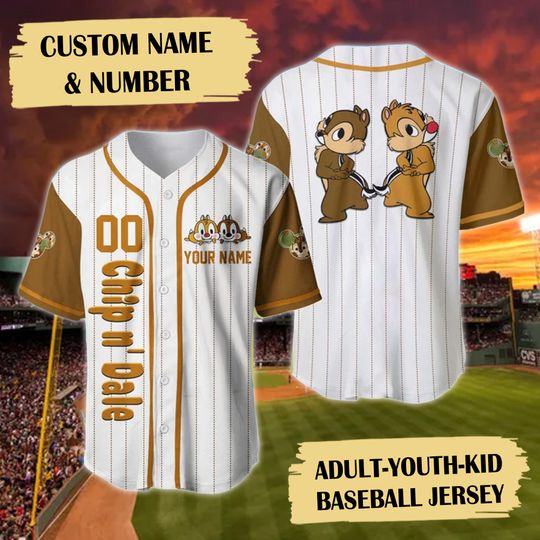 Custom Name And Number Chipmunk Baseball Jersey