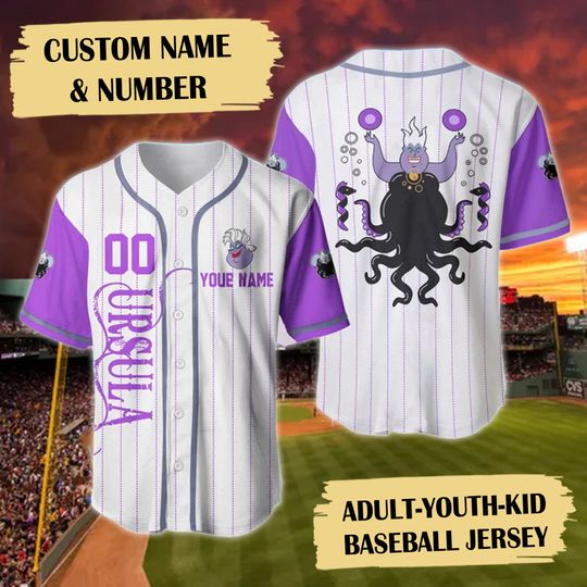 Custom Name & Number Villains Octopus Baseball Jersey