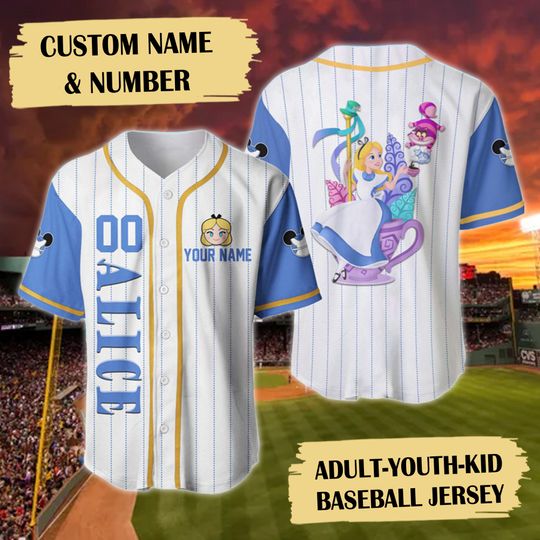 Custom Name & Number Wonderland Characters Baseball Jersey