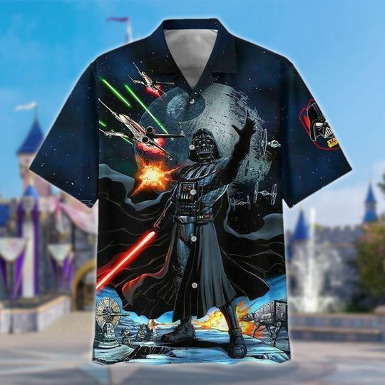 Star Wars Movie Hawaiian Shirt, Darth Vader Button Up, Darth Vader Hawaii Shirt