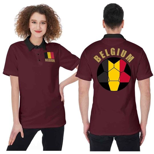 Belgium Unisex Football Supporters Fan Polo Shirt