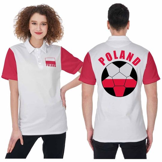 Poland Unisex Football Supporters Fan Polo Shirt