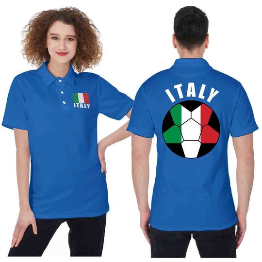 Italy Unisex Football Supporters Fan Polo Shirt