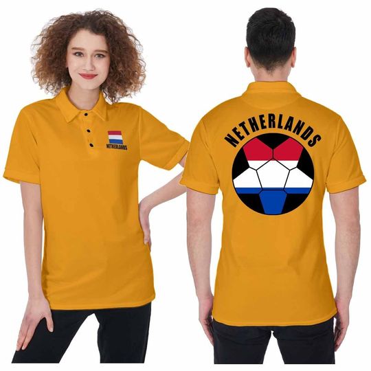 Netherlands Unisex Football Supporters Fan Polo Shirt