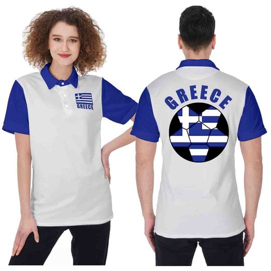 Greece Unisex Football Supporters Fan Polo Shirt