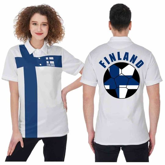 Finland Unisex Football Supporters Fan Polo Shirt