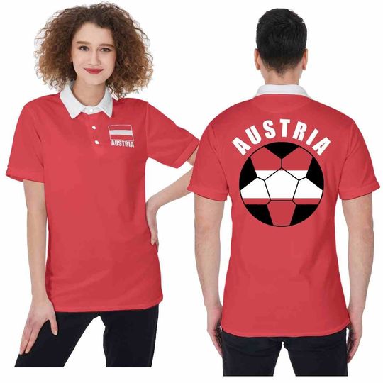 Austria Unisex Football Supporters Fan Polo Shirt
