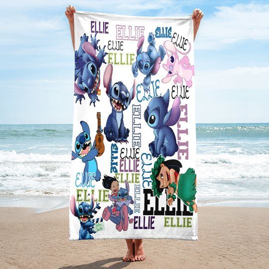Personalized Series Movie Beach Towel, Cartoon Family Summer Trip Gift
