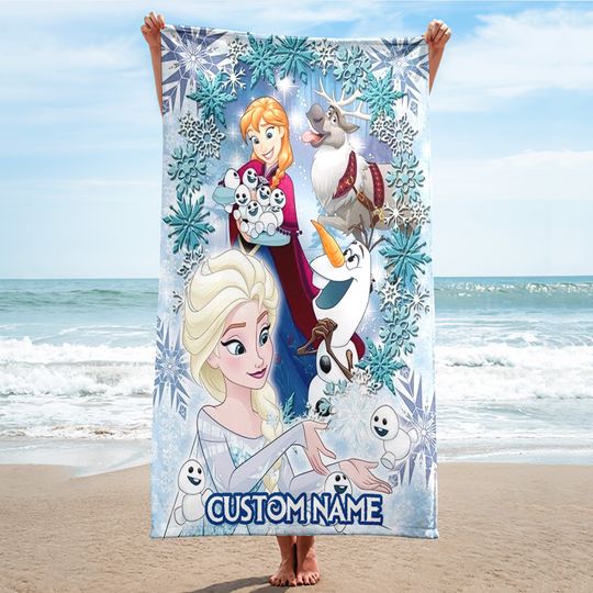 Ice Princess Movie Beach Towels, Cartoon Family Summer Trip Gift