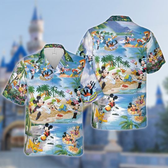 Mickey Mouse Summer Hawaiian Shirt, Minnie Donald Daisy Hawaii Shirt