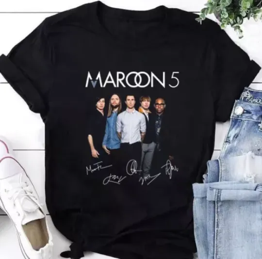 Maroon 5 Signatures T-Shirt, Maroon 5 Band Shirt, Maroon 5 Tour 2024 Tee