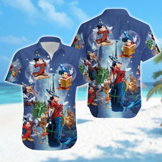 Mickey Mouse Fantasia Hawaiian Shirt, Mickey Cartoon Character Hawaii
