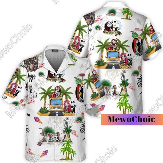Jack And Sally Shirt, Nightmare Hawaiian Summer Shirt