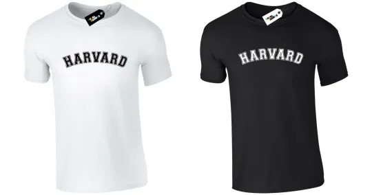 Men's HARVARD TSHIRT College Varsity American University Top Tee Short Sleeve