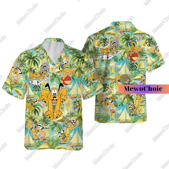 Pluto Dog Shirt, Pluto Hawaiian Shirt, Dog Hawaiian Shirt