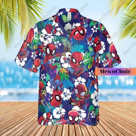 Spider Man Shirt, Spider Hawaiian Shirt, Spider Beach Summer Shirt,