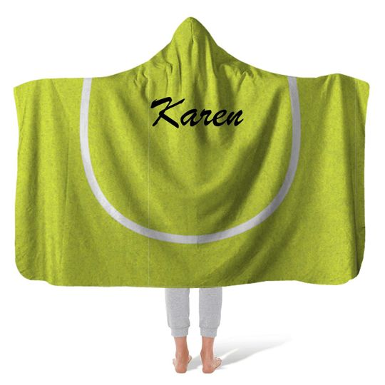 Hooded Fleece Blanket: Tennis Time
