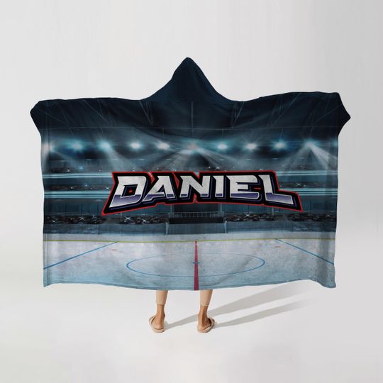 Hooded Fleece Blanket: Hockey Rink