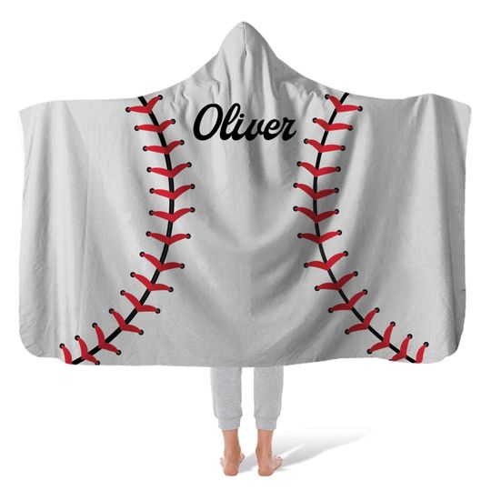 Hooded Fleece Blanket: Baseballs