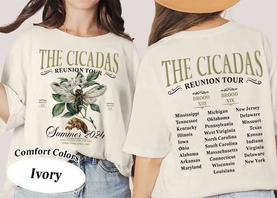 The Cicadas Reunion Tour Double Sided Comfort Colors Shirt